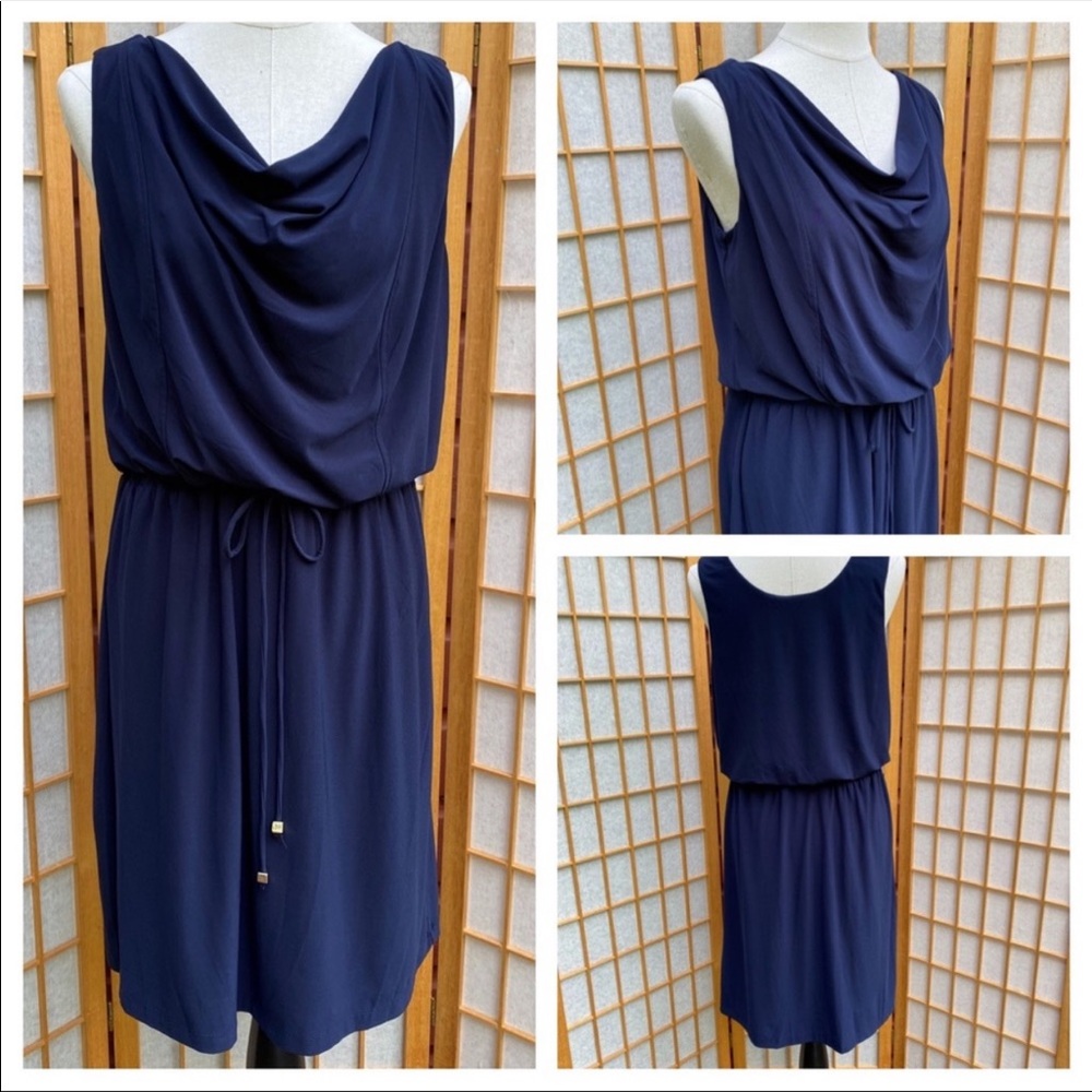 Emma & Michele Navy Sleeveless Dress SZ L